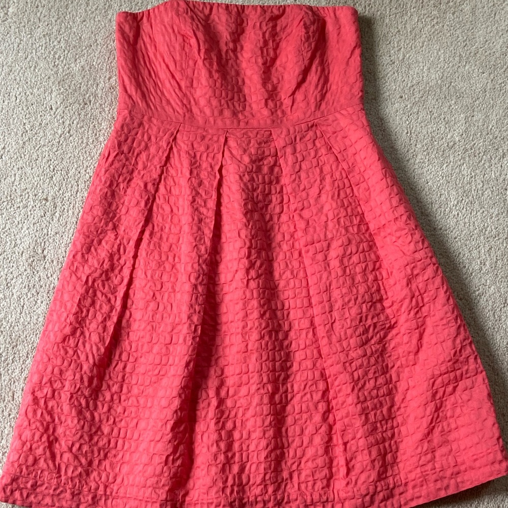 J. Crew strapless coral dress size 6